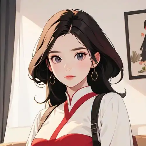 红色漫画风女生头像🎨