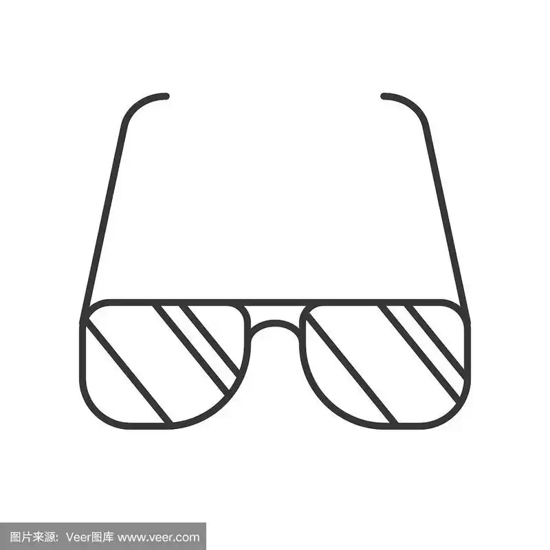 简单的太阳镜轮廓图标上的白色背景
