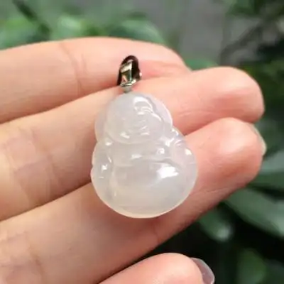 【佛缘】白冰佛 小佛公坐佛 a货翡翠配证书【玉琇翡翠珠宝】