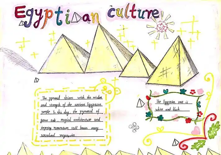 古国手抄报电子小报埃及金字塔手抄报埃及小报金字塔文明古国手抄报