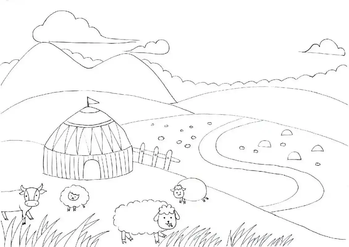 敕勒川诗配画 敕勒歌 北朝民歌