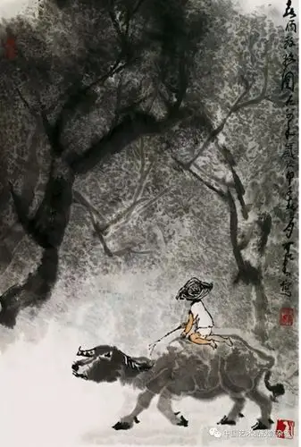 中国近代杰出的画家李可染画牛