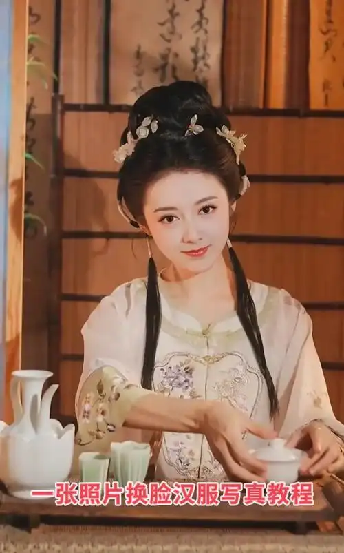 换上汉服迎国庆  ai换脸  一键制作 #原来穿上古装也可以 - 抖音