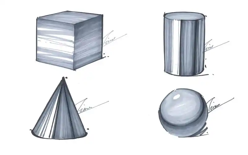产品设计手绘:材质表现 金属