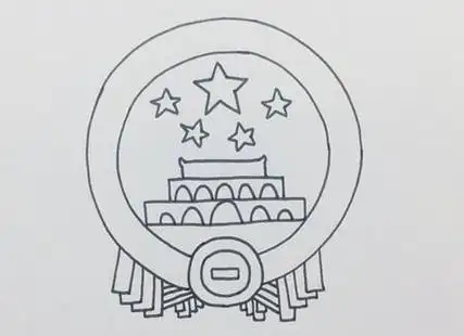 国徽上的麦穗的简笔画