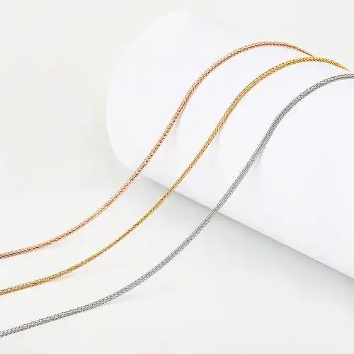 18k金色针式万能肖邦链项链女百搭小众设计感钛钢不掉色diy锁骨链