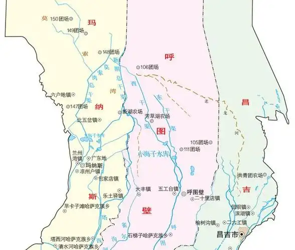 昌吉州西部地图