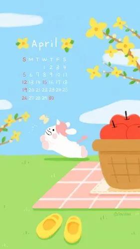 少女心清甜可爱手机日历壁纸_卡通_手机壁纸下载_美桌网