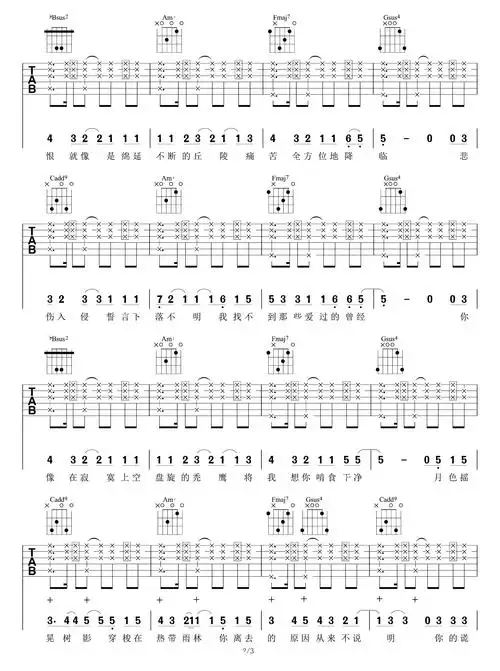 she【热带雨林吉他谱】