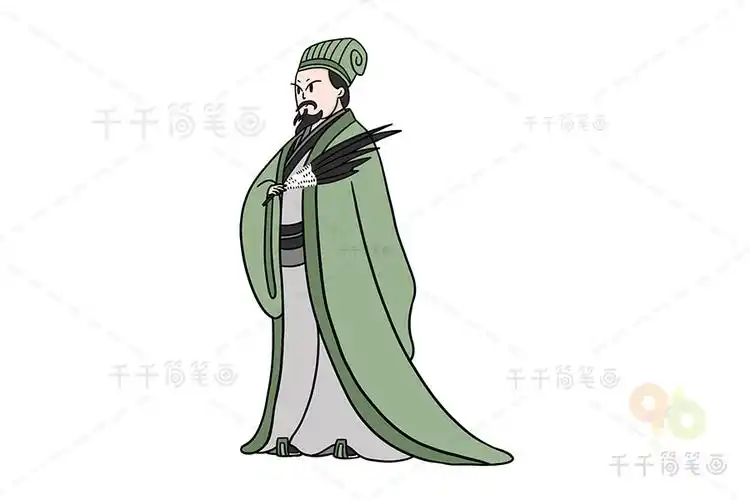 三国时期蜀汉丞相诸葛亮简笔画