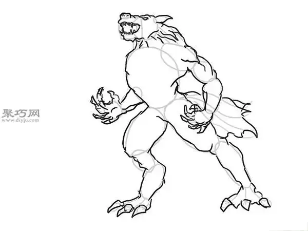 仿真狼人画法教程来看怎样画狼人