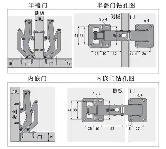 顶固铰链合页不锈钢明装大角度铰链165度180度免开孔平装联动门液压