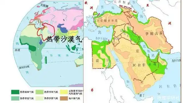 图三:中东主要气候分布