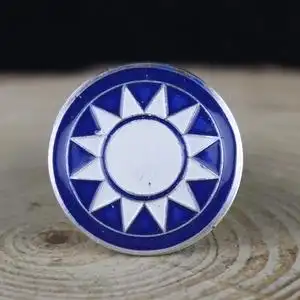 影视道具太阳花铝制帽徽国军中华民国抗战帽子徽章服装配饰