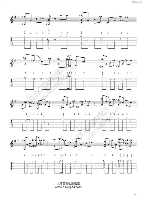 花吉他谱(图片谱,指弹)_岸部真明(岸部眞明;masaaki kishibe;きしべ