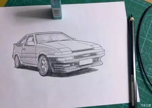 丰田车素描简笔画