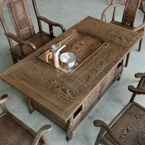 鸡翅木茶桌椅组合红木家具宝鼎茶桌新中式全实木1.2米小功夫茶几