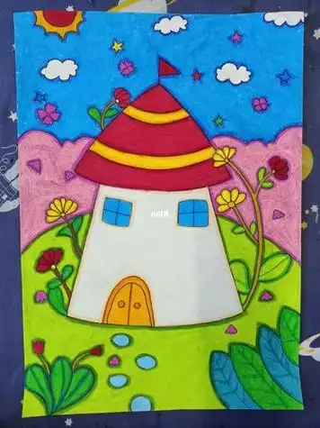 美丽的房子儿童画 美丽的房子儿童画涂色