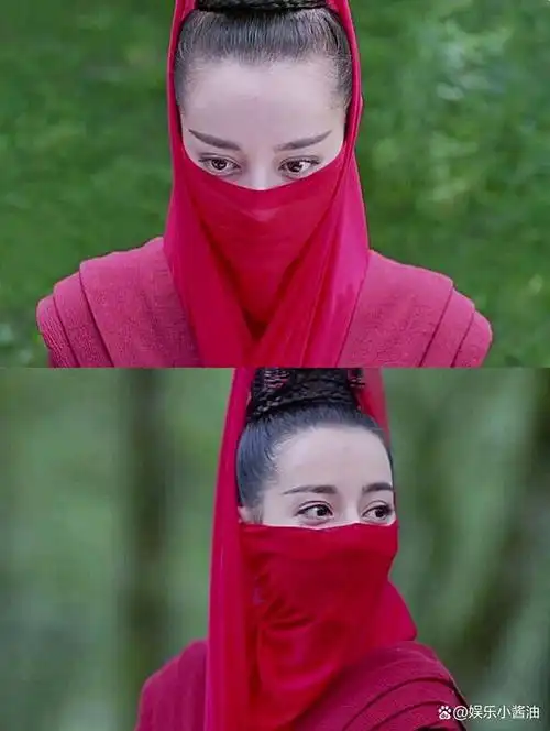 古装黑色面纱造型常有,而红色却是少见,今天小编就来聊一聊那些戴上