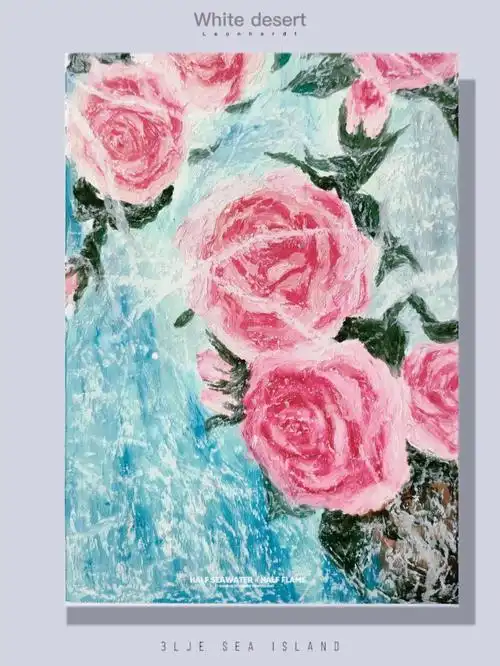 冰封玫瑰油画棒画后附带步骤图