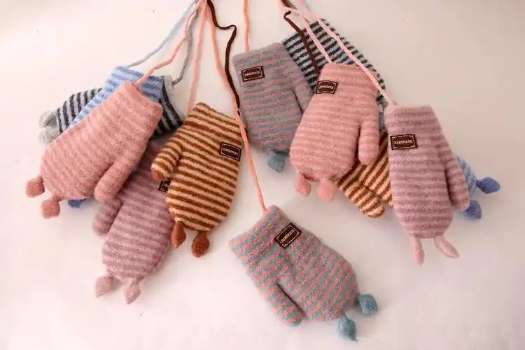 宝宝手套冬可爱保暖加厚加绒1-3岁6岁儿童手袜男童女童幼儿园小孩