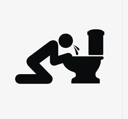 喝醉酒吐的人物图标