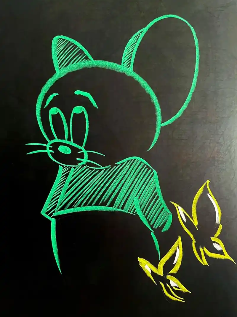 粉笔画 #黑板报粉笔画 #一学就会系列 - 抖音