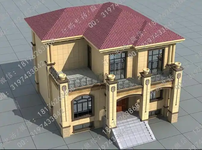 二层带地下室欧式别墅设计施工图农村两层房屋