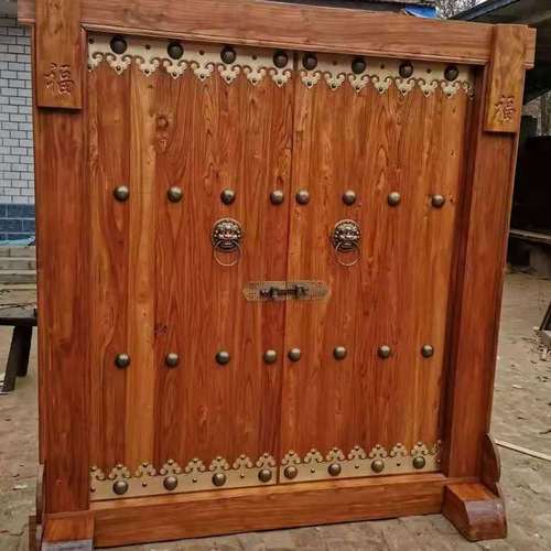 老榆木实木仿古大门老式木门双开门进户门庭院门