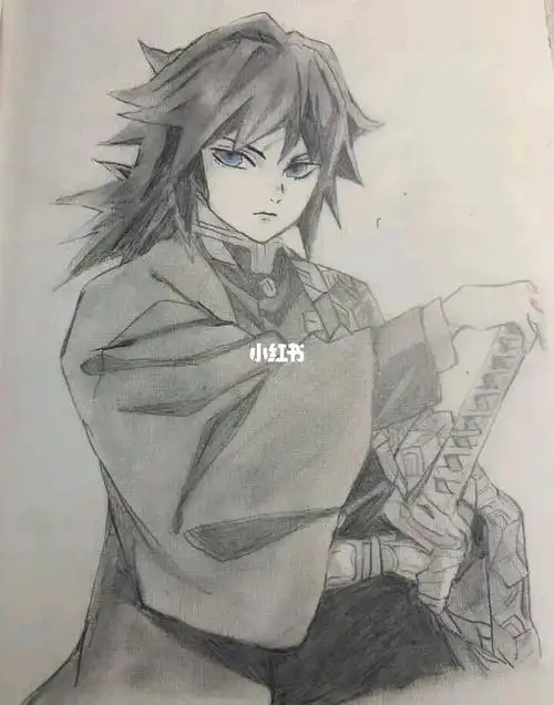 富冈义勇(富岡義勇)#鬼灭之刃 #蝴蝶忍 #富冈义勇 #绘画 #铅绘 #铅笔