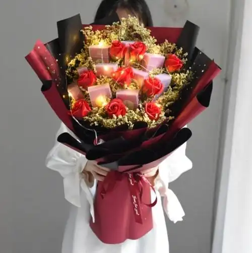 网红炫赫门满天星花束礼盒包烟盒创意送男友仪式感干花diy材料包