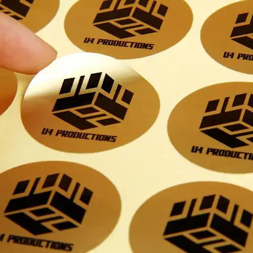 烫金哑光面感 pvc牛皮纸不干胶标签贴纸定做二维码不干胶贴纸广告