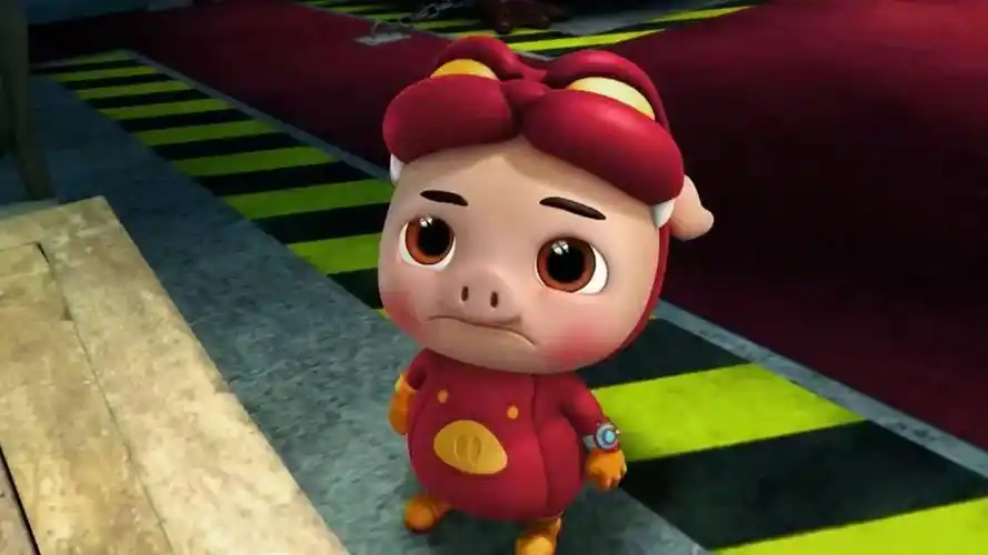 猪猪侠回到总部,看到波比蹲在墙角玩,他很是纳闷