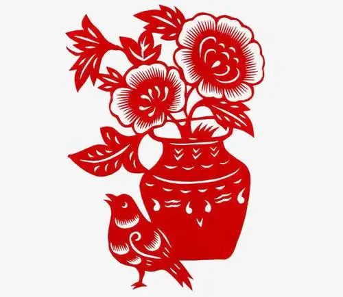 喜鹊牡丹剪纸图