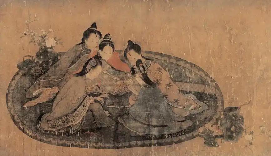 1680行乐图镜心绢本