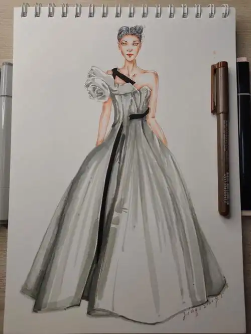 马克笔手绘时装画步骤图分享