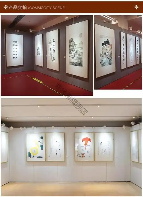 【2022新款】书画展板 书画展板亚麻布博物馆书法作品移动展墙无缝