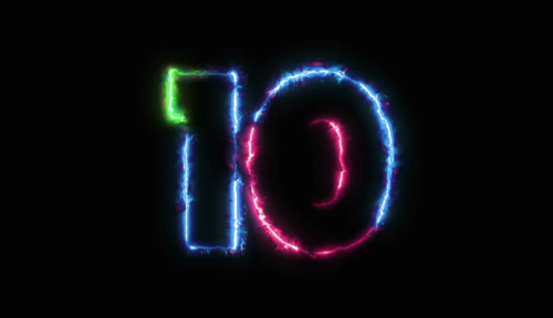 炫酷黑色空间数字炫彩电流演绎10秒倒计时视频素材