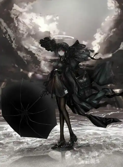 精致暗黑系人物绘画,表情酷酷的,画风超赞