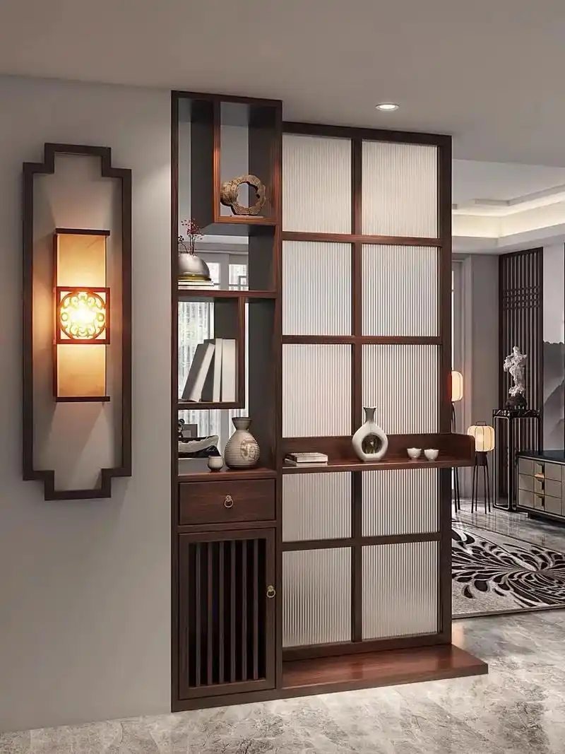 长虹玻璃隔断屏风玄关客厅入户进门遮挡简约.