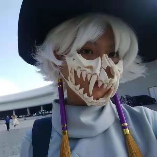 骨头面具小红书同款二次元树脂面具半脸骨头龙神半脸面具装扮cos拍照