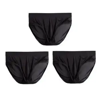 真丝内裤男桑蚕丝3条装真丝内裤男士透气宽松大码丝绸三角裤头3条经典