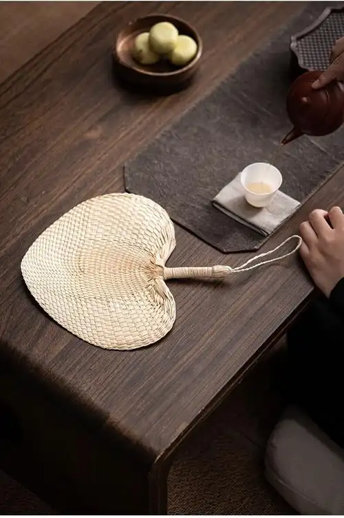 棕叶大蒲扇夏季手工草编团扇婴儿葵扇棕榈叶纳凉驱蚊宝宝手摇扇子