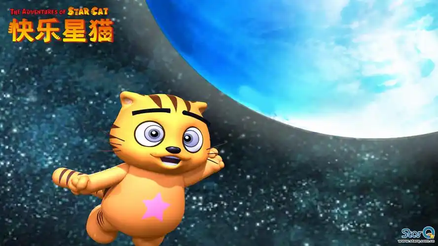壁纸高清宽屏动画卡通快乐星猫