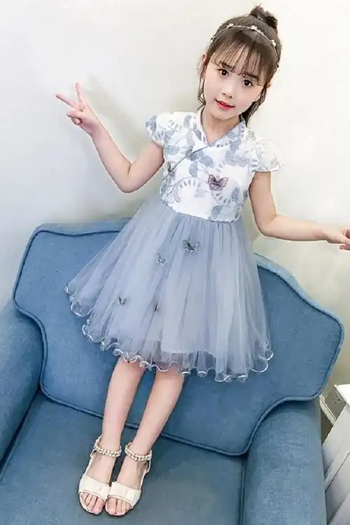 女童连衣裙2019新款夏季小女孩公主裙儿童中大童夏装纱裙洋气