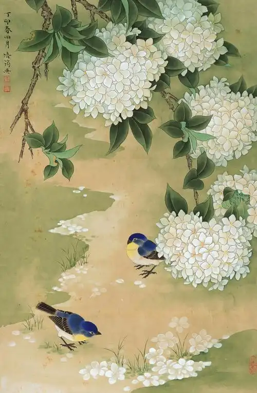 7cm 1987 年她认为工笔花鸟画"要有好心态才能画得好.