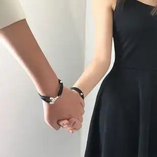 银春春转运双层真牛皮编织情侣手链纯银韩版个性复古学生简约网红