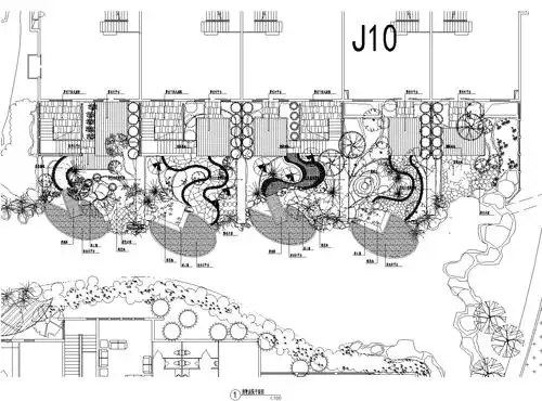新中式跌水景观资料下载-[北京]万城华府别墅庭院景观设计cad施工图