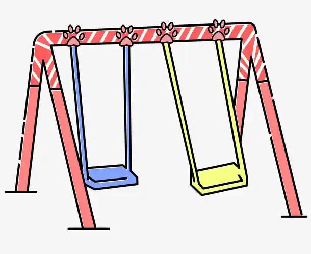 彩色手绘的秋千素材