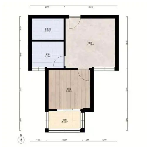 西三环中原路51平标准一室一厅双气